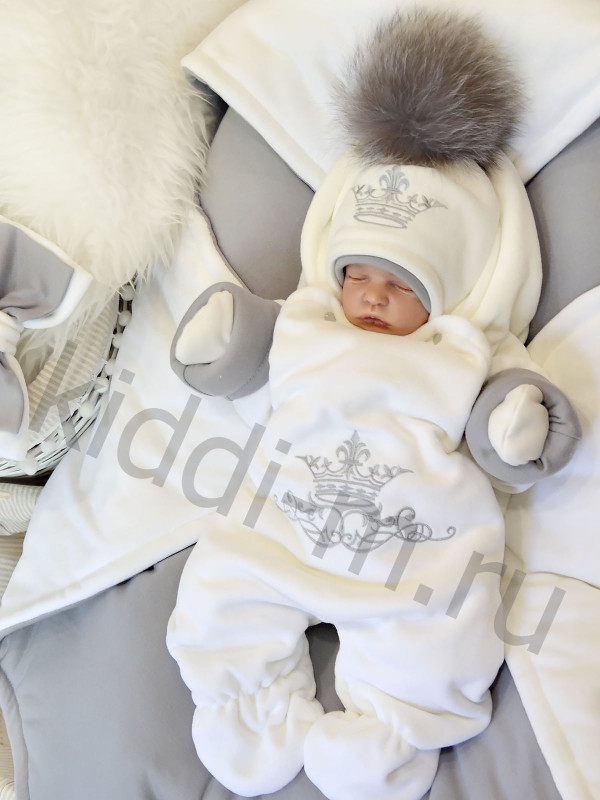 Зимний комплект Picolita Пушистики-Эстель молочный-серый