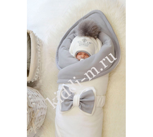 Зимний комплект на выписку Picolita Эстель молочный-серый