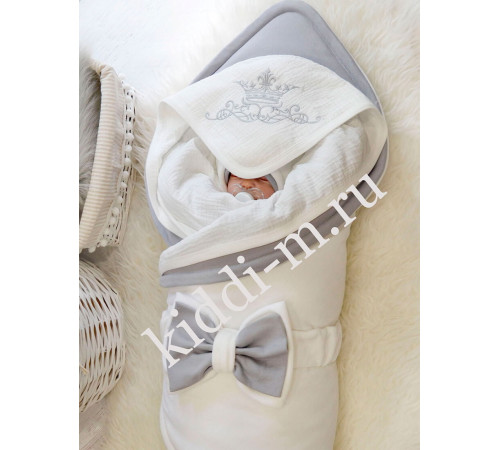 Зимний комплект на выписку Picolita Эстель молочный-серый