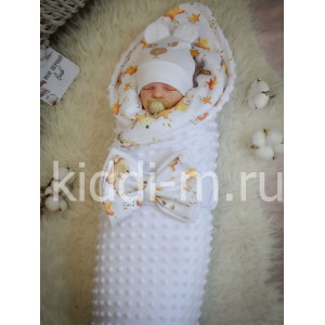 Комплект на выписку Picolita Топотушки-Минки белый-желтый