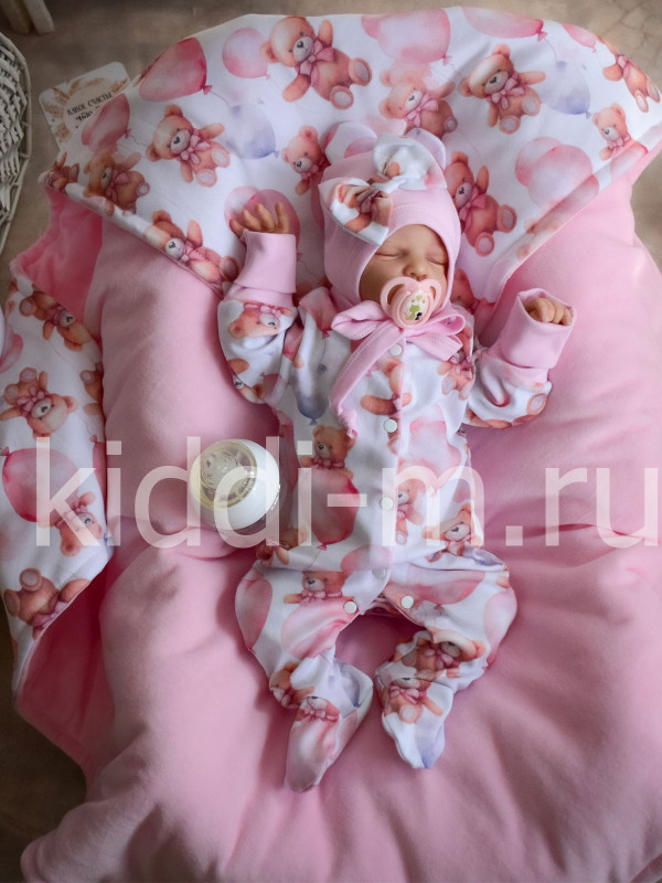 Летний комплект Picolita Топотушки-Мишка розовый