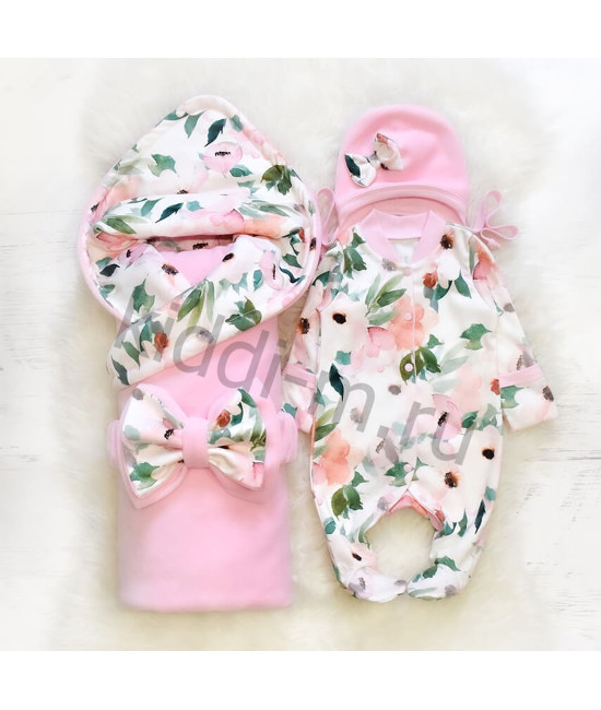 Летний комплект на выписку Picolita Топотушки-Цветочный пион