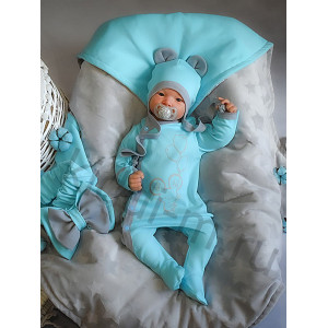 Летний комплект на выписку Picolita Топотушки-Мышка серый-голубой