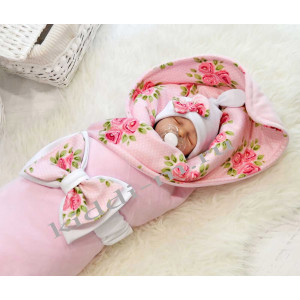 Летний комплект для девочки Picolita Топотушки-Цветочный роза розовый