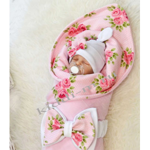 Летний комплект для девочки Picolita Топотушки-Цветочный роза розовый