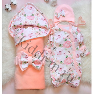 Комплект на выписку Picolita Топотушки-Цветочный роза персик