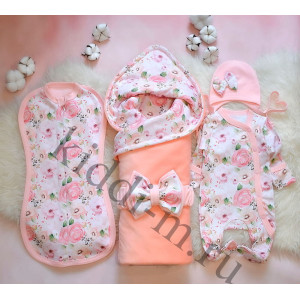 Комплект на выписку Picolita Топотушки-Цветочный роза персик