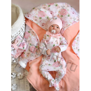 Комплект на выписку Picolita Топотушки-Цветочный роза персик