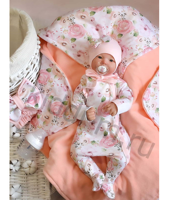 Комплект на выписку Picolita Топотушки-Цветочный роза персик