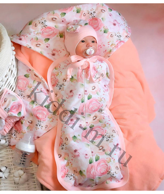 Комплект на выписку Picolita Топотушки-Цветочный роза персик