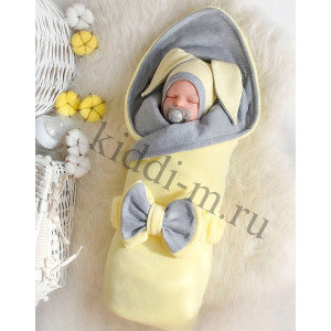 Летний комплект на выписку Picolita Топотушки-Зайка желтый-серый