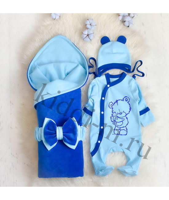 Летний комплект Picolita Топотушки-Мишка синий-голубой