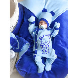 Летний комплект Picolita Топотушки-Мишка синий-голубой