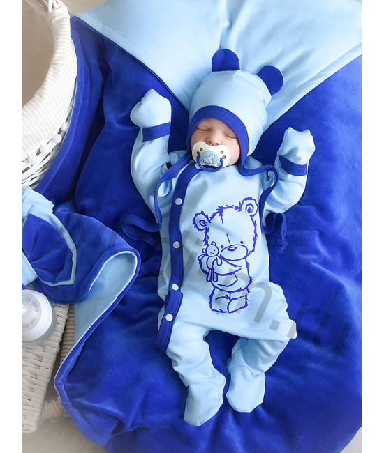 Летний комплект Picolita Топотушки-Мишка синий-голубой