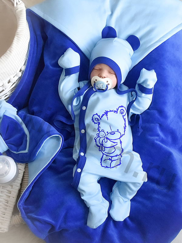 Летний комплект Picolita Топотушки-Мишка синий-голубой