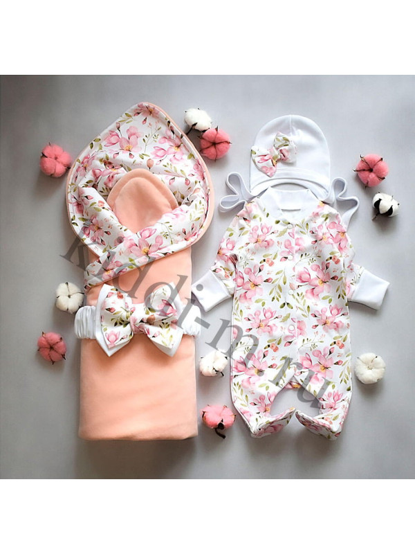 Комплект на выписку Picolita Топотушки-Цветочный магнолия персик