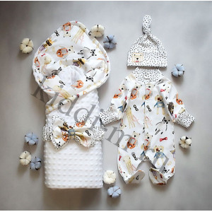 Комплект на выписку Picolita Топотушки-Минки белый