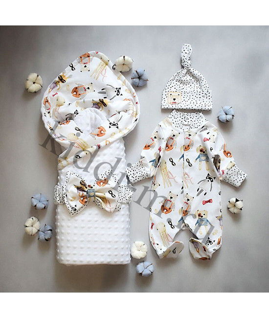 Комплект на выписку Picolita Топотушки-Минки белый