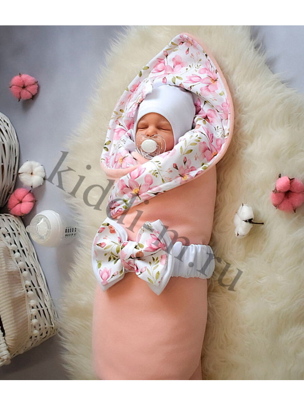 Комплект на выписку Picolita Топотушки-Цветочный магнолия персик