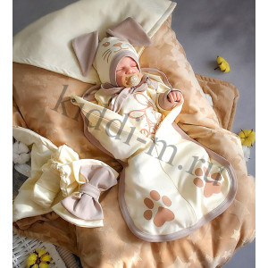 Летний комплект на выписку Picolita Топотушки-Зайка крем-брюле