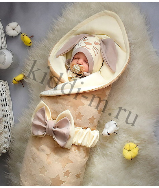 Летний комплект на выписку Picolita Топотушки-Зайка крем-брюле