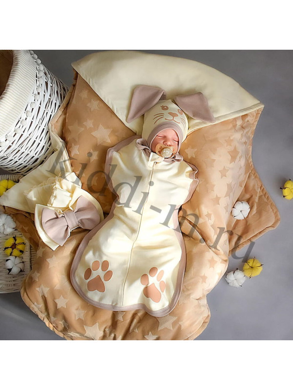 Летний комплект на выписку Picolita Топотушки-Зайка крем-брюле