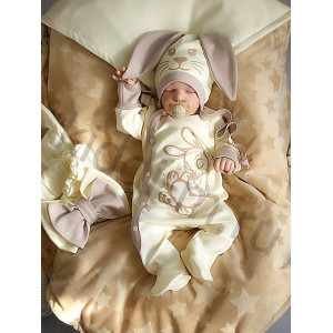 Летний комплект на выписку Picolita Топотушки-Зайка крем-брюле