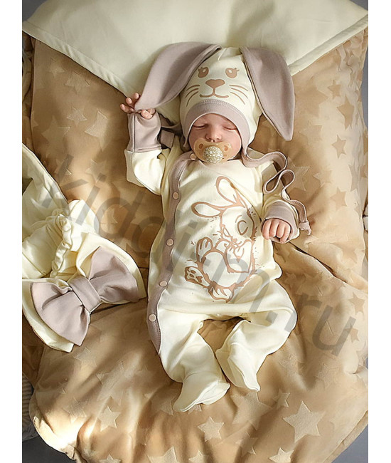 Летний комплект на выписку Picolita Топотушки-Зайка крем-брюле