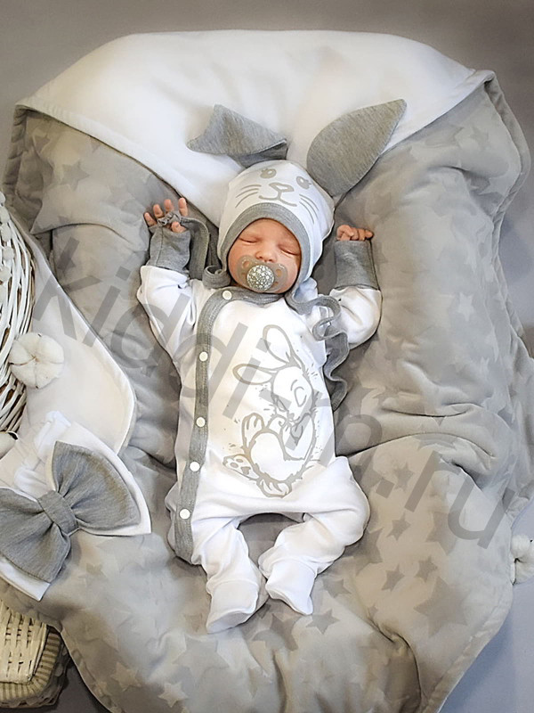 Летний комплект Picolita Топотушки-Зайка серый-белый