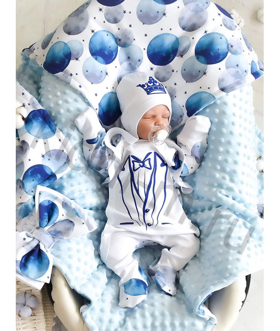 Летний комплект на выписку Picolita Топотушки-Богемия голубой