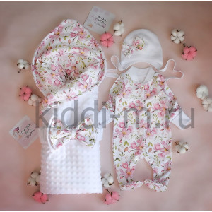 Комплект на выписку Picolita Топотушки-Цветочный магнолия белый