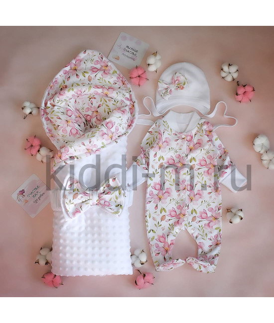 Комплект на выписку Picolita Топотушки-Цветочный магнолия белый