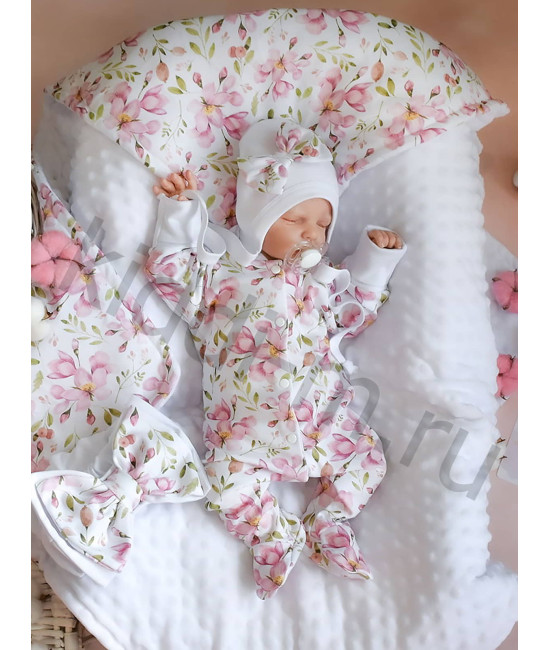 Комплект на выписку Picolita Топотушки-Цветочный магнолия белый