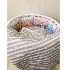 Комплект в кроватку 551 Мульт Друзья серый