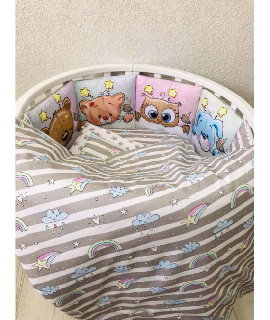 Комплект в кроватку Baby Друзья серый