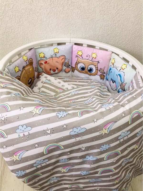 Комплект в кроватку 551 Мульт Друзья серый