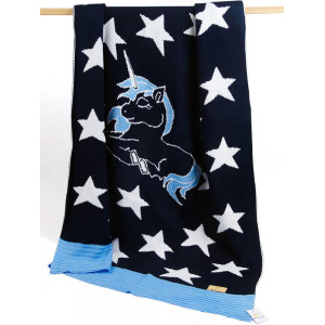 Вязаный плед Ma Licorne La petite темно-синий