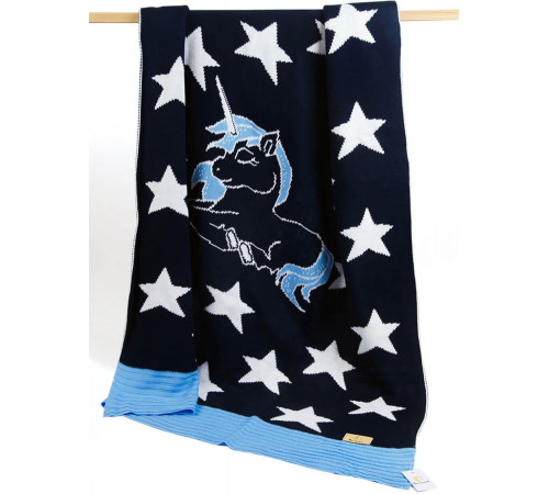 Вязаный плед Ma Licorne La petite темно-синий